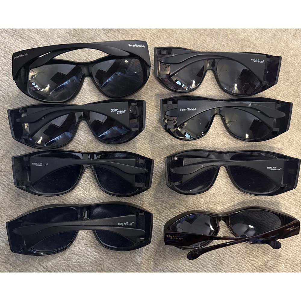 Lot of 8 SOLAR SHIELDS BLACK WRAP FIT OVERS EYE PROTECTION-All 8 pairs included - Picture 5 of 12